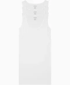  Men&#039;s 3-Pack Cotton Square Neck Tank Top X-Large White