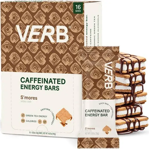 Verb Energy Bar S&#039;mores 0.92 oz (Pack of 16)