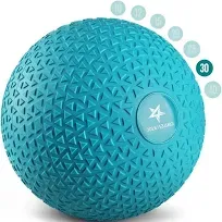 Yes4All Upgraded Fitness Slam Medicine Ball Triangle 15lbs for Exercise, Strength, Power Workout, Workout Ball, Weighted Ball, Exercise Ball, Trendy Teal