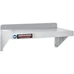 Stainless Steel Wall Shelf - 24" Wide x 12" Deep Commercial Grade - NSF Certified DuraSteel