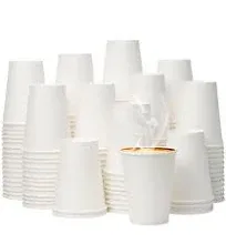 Yeehaw Coffee Cups 12 oz 300 Pack, White Disposable Paper Cups, to Go Hot Cups for Coffee, Hot Liquid, Chocolate, Juice, Tea, Hot/Cold Beverage Drink