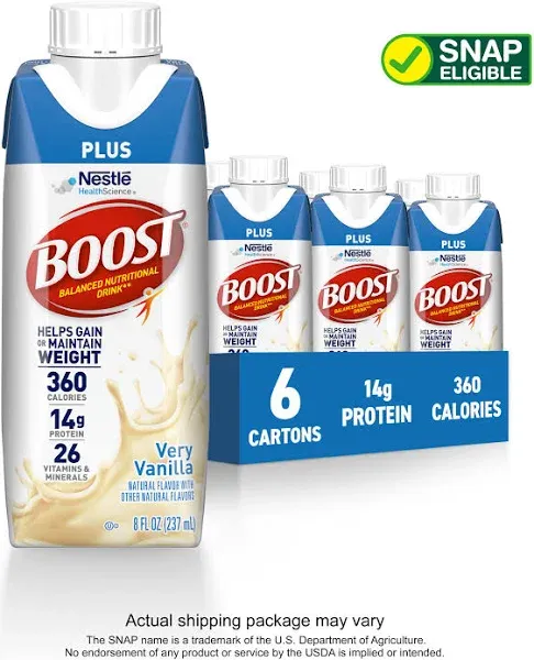 Boost Very Vanilla Balanced Nutritional Drink (6 x 8 fl oz)