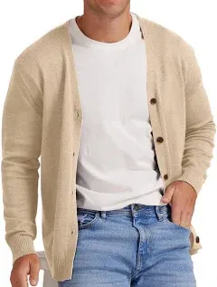 St. John's Bay Men's Fine Gauge V Neck Long Sleeve Cardigan