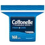 Cottonelle Fresh Care Flushable Cleansing Cloths, 5 x 7.25, White, 168/Pack