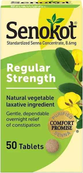 Senokot Natural Vegetable Laxative, Tablets - 50 count