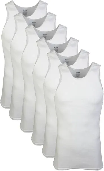 Men&#039;s A-shirt Tanks, Multipack, Style G1104, Grey/Black (5 Pack), Large