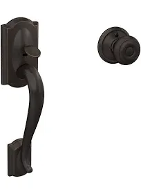 Schlage FE285CAM622GEO Camelot Lower Half Handle with Knob Finish: Matte Black