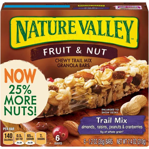 Nature Valley Chewy Fruit Nut Trail Mix Granola Bars