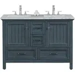 Eviva Britney 48 inch Double Sink Transitional Ash Blue Bathroom Vanity