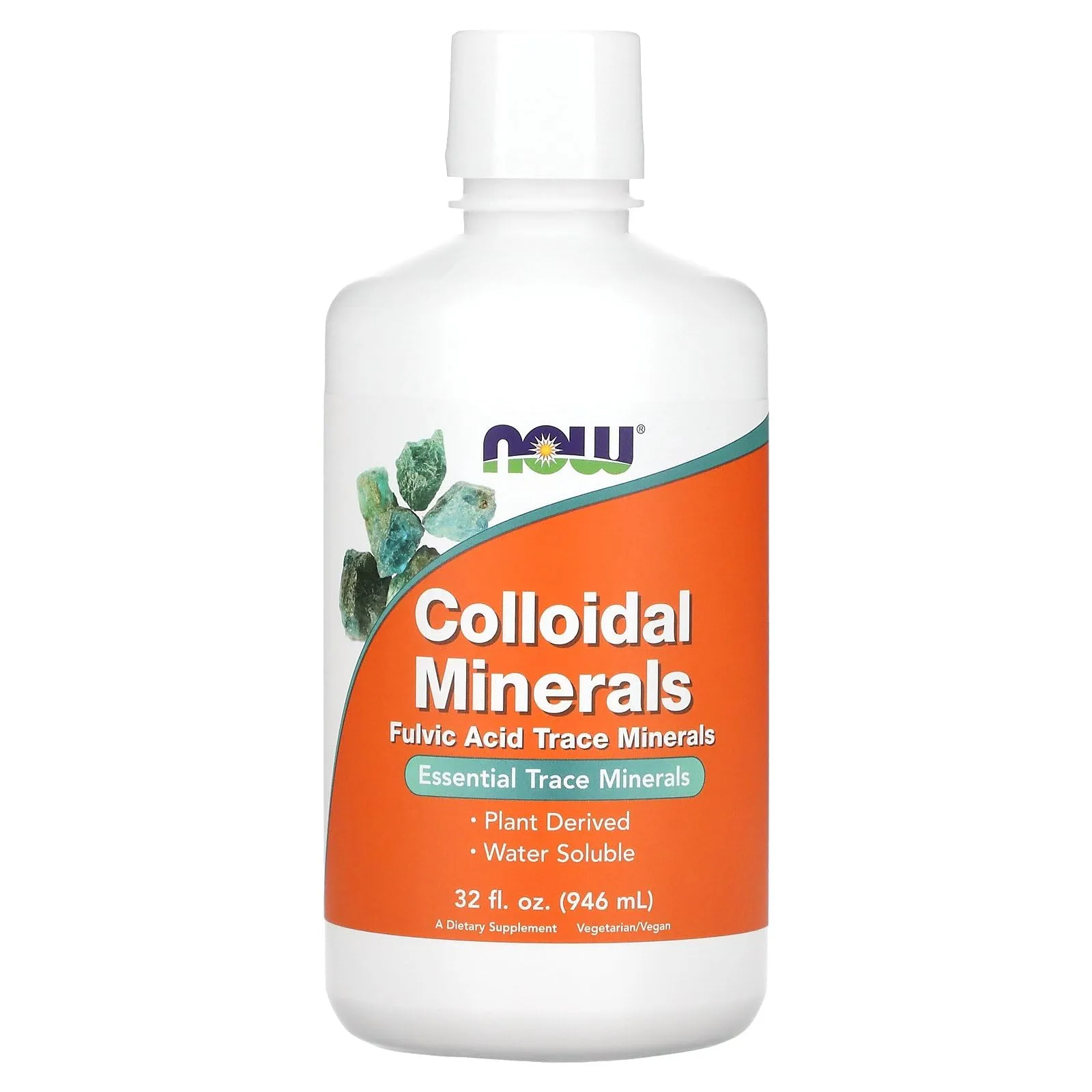 Now Colloidal Minerals - Fulvic Acid Trace Minerals Natural Raspberry 32 fl.oz