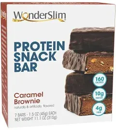 WonderSlim Protein Snack Bar, Caramel Brownie Nut, (7ct)