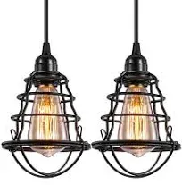 Industrial Pendant Light Edison Hanging Cage Pendant Lights