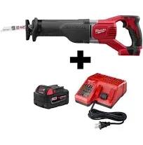 Milwaukee Reciprocating Saw W/ Starter Li-Ion Cordless 5.0-Amp Battery Charger