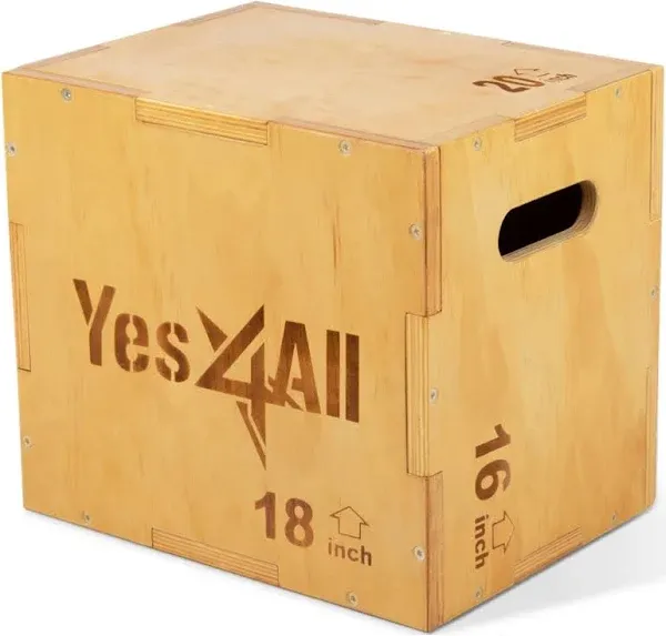 Yes4all Wood Plyo Box/Wooden Plyo Box for Exercise