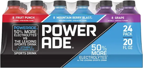 Powerade Sports Drink Variety Pack (20 fl. oz., 24 pk.)