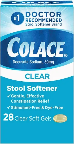 Colace Stool Softener Clear Soft Gels 28 Count