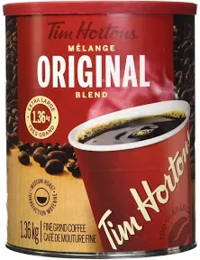 Tim Hortons Original Blend Ground Coffee 1.36kg/3lb Can Imported From Canada