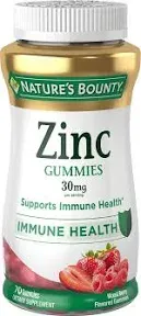 Nature's Bounty Zinc 30mg Mixed Berry 70 Gummies