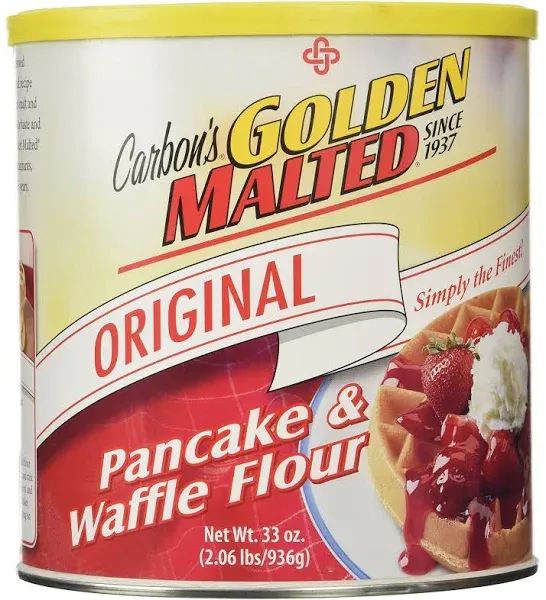 Golden Malted Waffle and Pancake Flour, Original, 33-Ounce Can