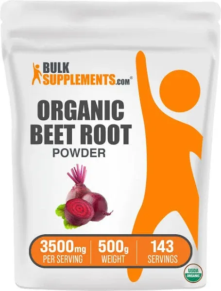 BulkSupplements Organic Beet Root Powder, 3.5g Per Serving - 500 Grams (1.1 lbs) - 143 Servings