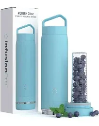 Infusion Pro Fruit Infuser Water Bottle Vacuum Insulated (20 oz) Stainless Steel : Includes Recipe eBook : Bottom Loading Water Infuser for More Flavor : Easy Cleaning : Great Gift Water Bottle