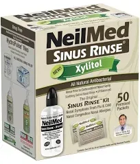 Sinus Rinse Kit with Xylitol, 50 Count (Pack of 1)