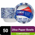 Dixie Ultra Disposable Paper Bowls, 20 oz, Multi-Color, 50 Count