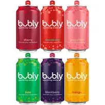 Bubly Sparkling Water 6 Flavor Variety Pack 12 fl oz Cans 18 Pack