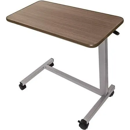 Vaunn Medical Adjustable Overbed Bedside Table with Wheels