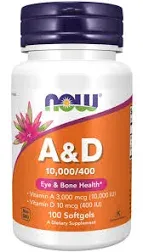 NOW Foods Vitamin A & D, 100 softgels