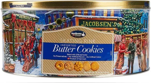 Jacobsens Danish Butter Cookies, 64 Ounce