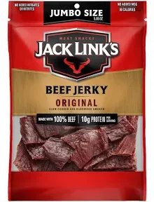 Jack Link’s Beef Jerky, 100% Beef, Original, 2.85 oz, 10g of Protein per Serving