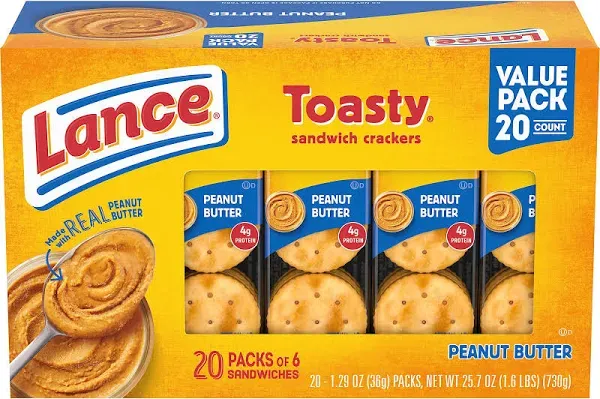 Lance Sandwich Crackers Toasty Peanut Butter 10 ct