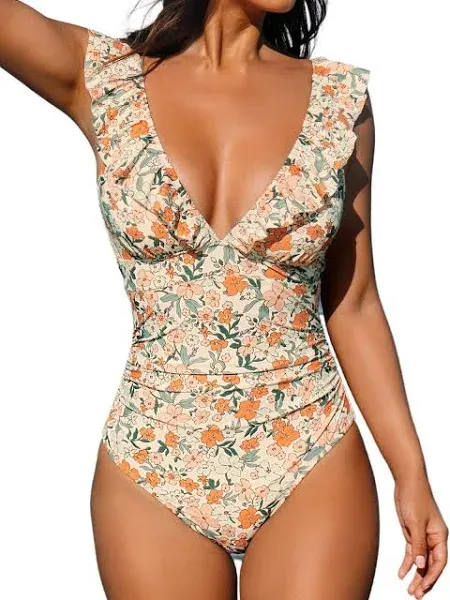 Cupshe Ditsy Floral Flutter Sleeve One-Piece