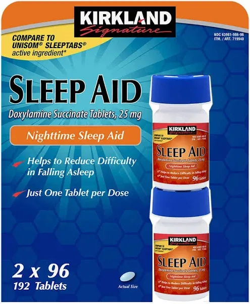 Kirkland Signature Sleep Aid, 96 Tablets NEW