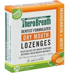 TheraBreath Dry Mouth Lozenges with Zinc (Mandarin Mint, 100 Count, Pack of 2)