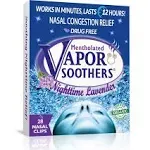 Vapor Soothers Nasal Dilator Clips, Instant Nasal Congestion Relief, Nighttime Lavender, 28 Count, Drug Free