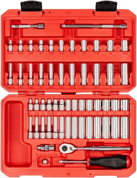 TEKTON 1/4 Inch Drive 6-Point Socket and Ratchet Set