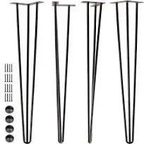 30&#034; Hairpin Table Legs 4PCS Coffee Desk Legs with Rubber Floor Protectors Hea...