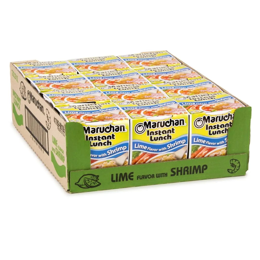 Maruchan Instant Lunch Soup, Lime Chili with Shrimp - 12 pack, 2.25 oz cups