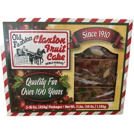 Fruit Cake Boxed 3 - 1 lb Dark Recipe Claxton Fruitcake 16 Ounce (Pack of 1)