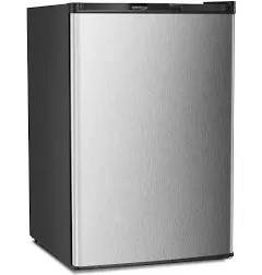 Antarctic Star Upright Freezer 3.0 Cu.ft, Compact Mini Freezer with Reversible Single Door, Temperature Control, Removable Shelves, Small freezer Stainless Steel for Dorms Home Office, Silver