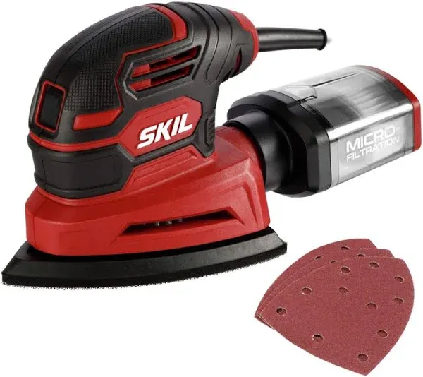 NEW Corded Detail Sander, Includes 3pcs Sanding Paper and Dust Box, SR250801