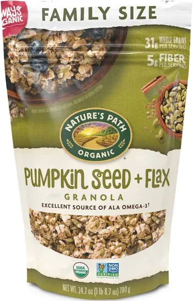 Nature's Path Organic Pumpkin Seed + Flax Granola, 11.5 oz (Pack of 1), Non-GMO