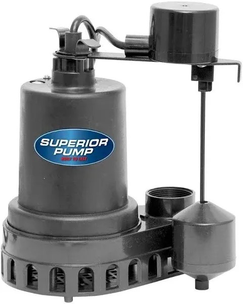 Superior Pump 1/2 HP Submersible Thermo Plastic Sump Pump 92572