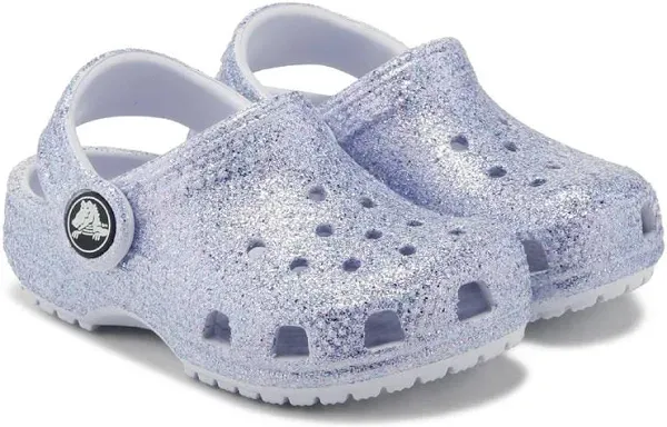 Crocs Classic Purple Glitter Toddler Girls' Clog Shoes, Size: 5