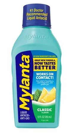 Mylanta Antacid and Gas Relief, Maximum Strength Formula, Classic Flavor, 12floz