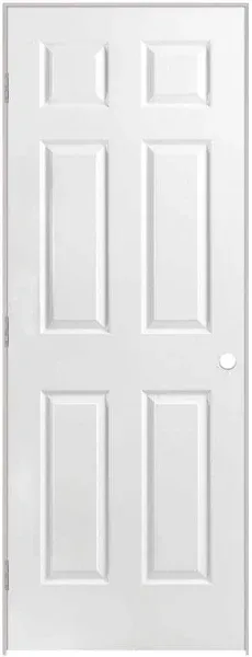 Masonite 6 Panel Textured Hollow Core Molded Composite Slab Door, White