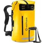 Earth Pak Waterproof Backpack - Heavy Duty Hiking - 85L, Yellow 