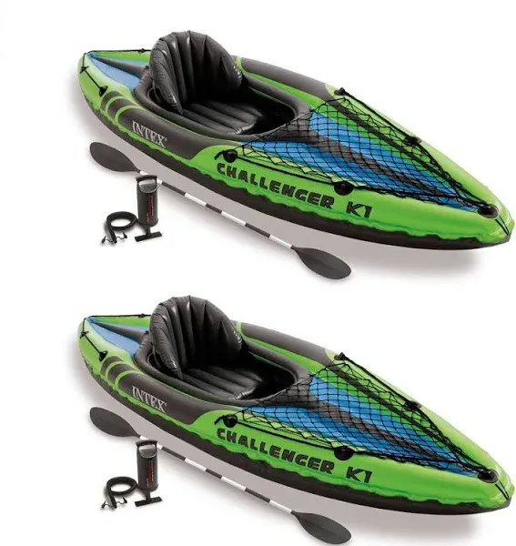 Intex Challenger K1 1-Person Inflatable Sporty Kayak and Pump